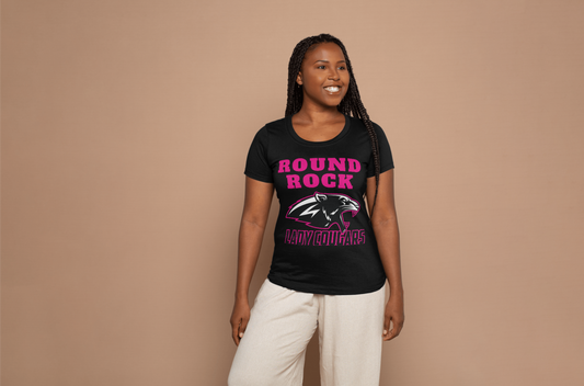 Round Rock Lady Cougars Dri Fit Crew Neck- Pink or Black Shirt
